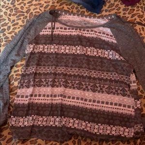 A gray and wear long sleeve